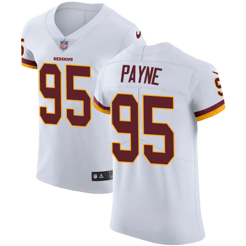 Nike Redskins #95 Da'Ron Payne White Men's Stitched NFL Vapor Untouchable Elite Jersey - Click Image to Close